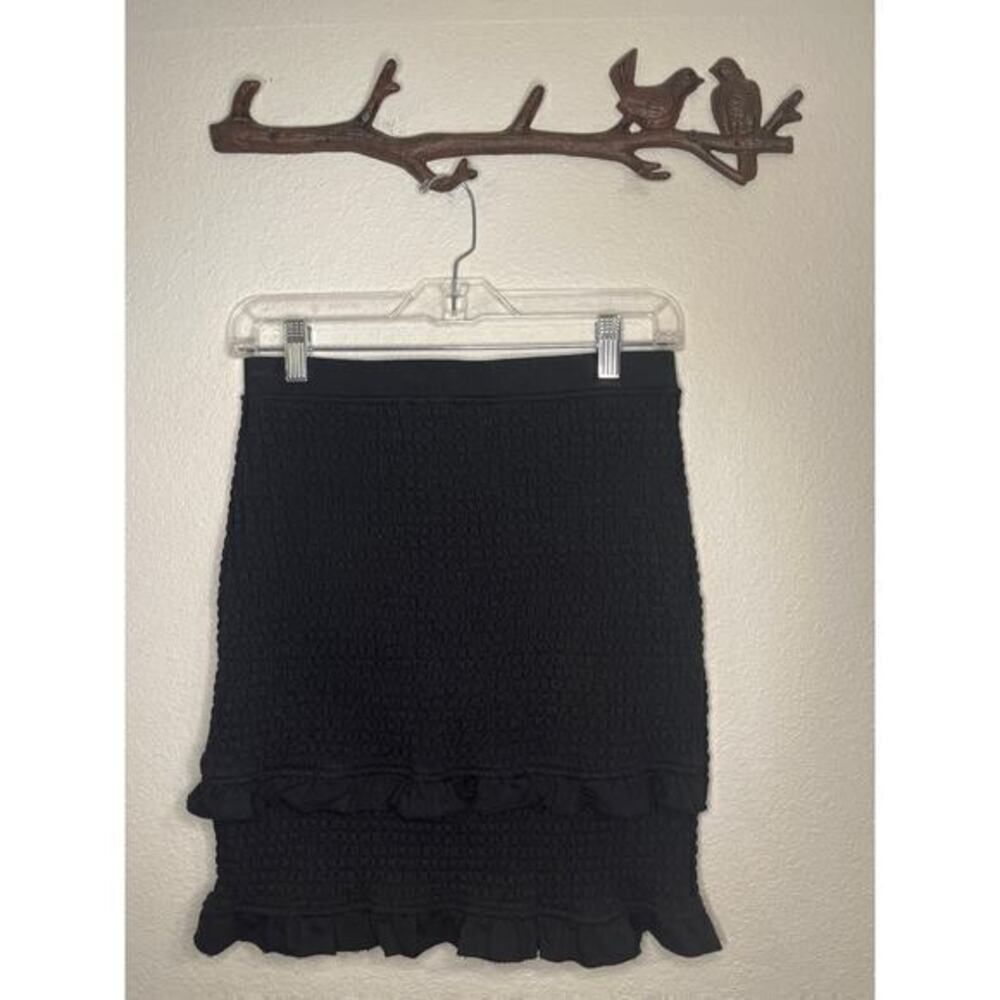Sundays smocked stretch cotton blend fitted mini skirt small